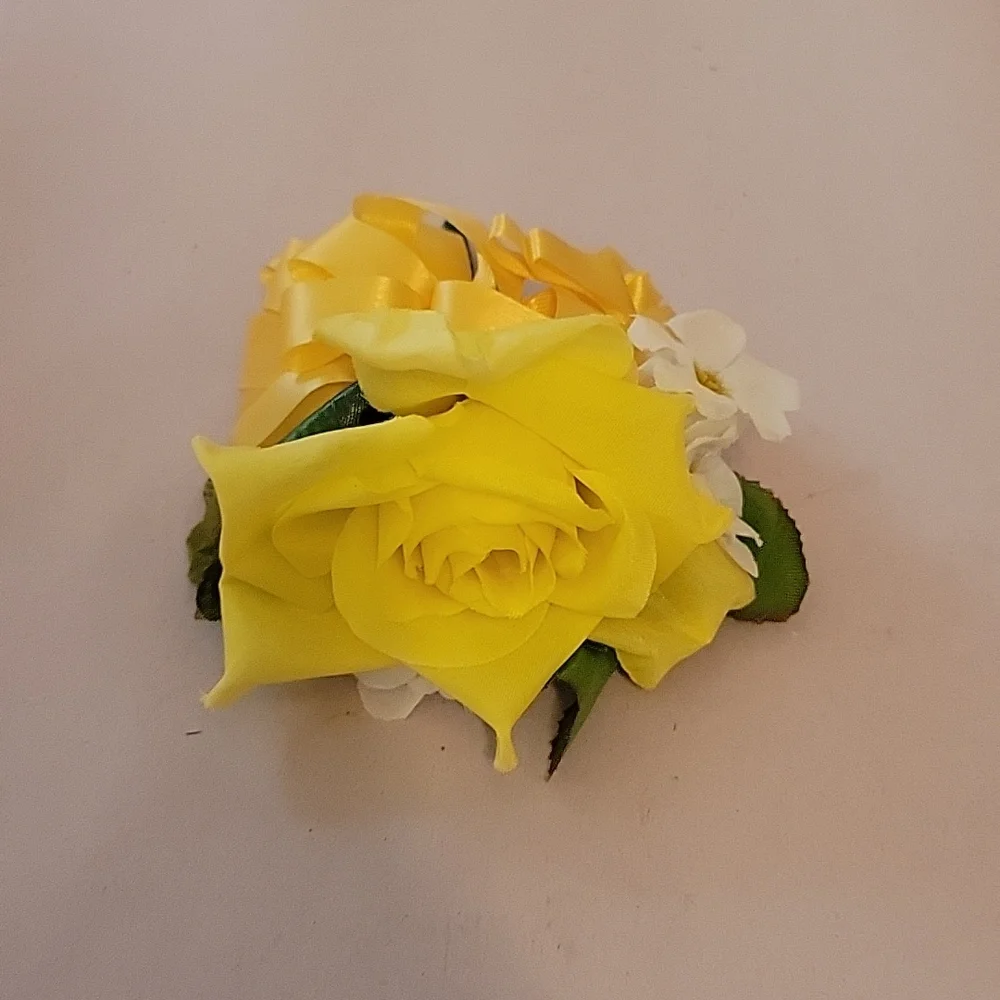 Faux Yellow Rose Boutonnière